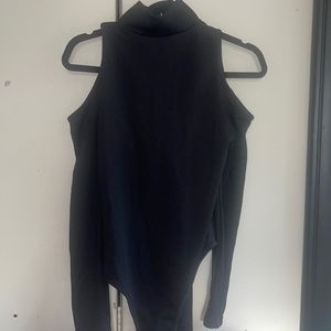 body suit with peek a boo shoulder
